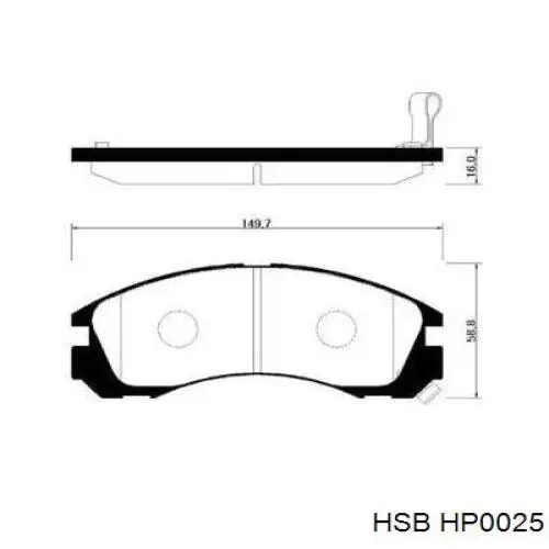 HP0025 HSB колодки тормозные передние дисковые