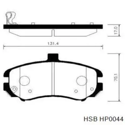 Передние тормозные колодки HP0044 HSB