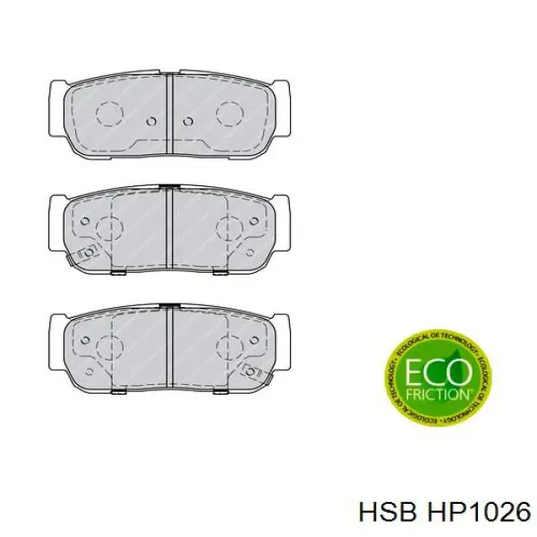 Колодки тормозные задние дисковые HSB HP1026