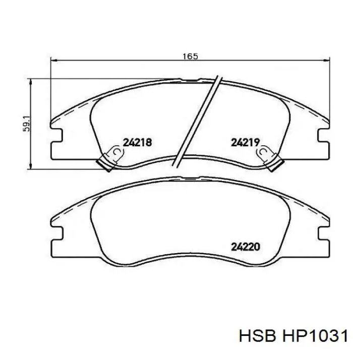 Передние тормозные колодки HP1031 HSB