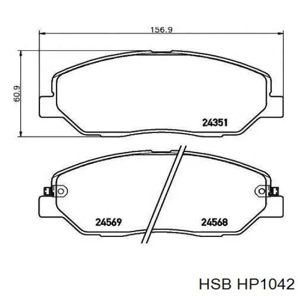 HP1042 HSB sapatas do freio dianteiras de disco