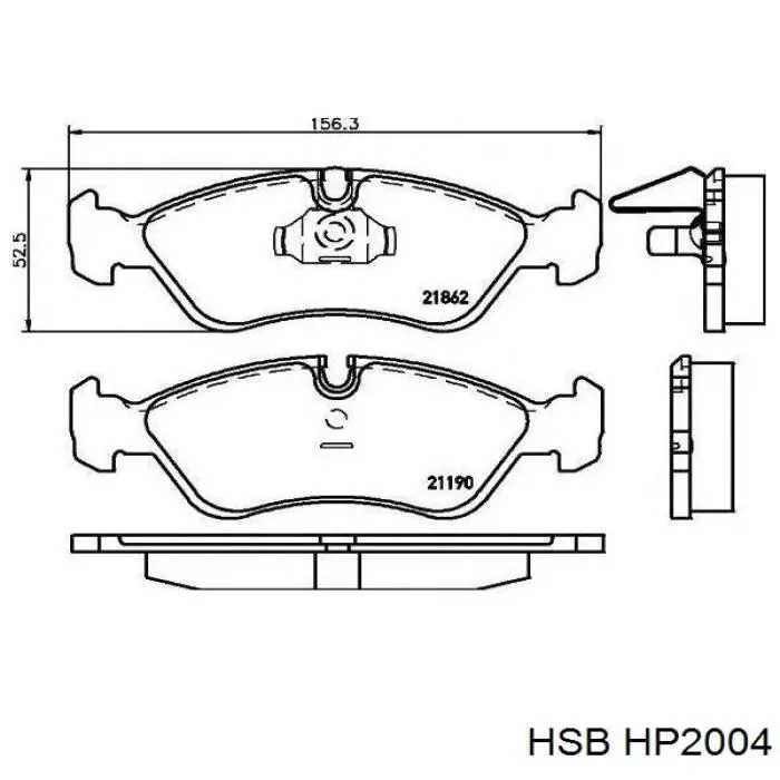 HP2004 HSB колодки тормозные передние дисковые