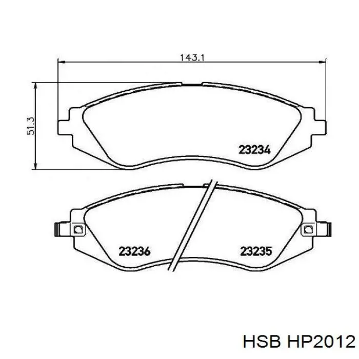 HP201-2 HSB колодки тормозные передние дисковые
