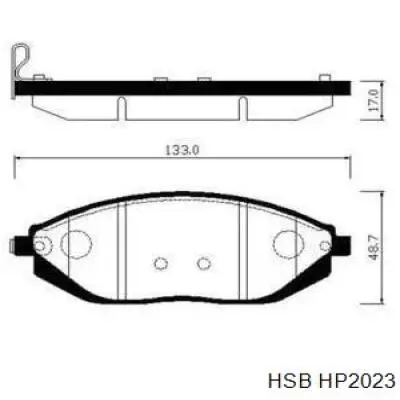 HP2023 HSB колодки тормозные передние дисковые