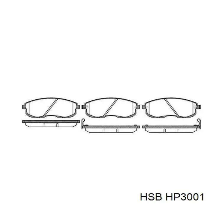 Передние тормозные колодки HP3001 HSB