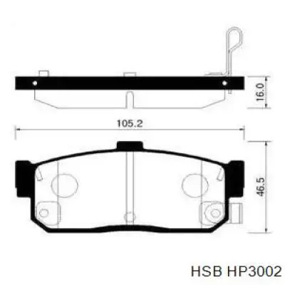 HP3002 HSB колодки тормозные задние дисковые