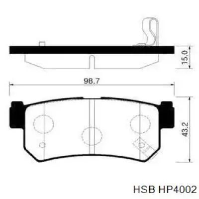 Колодки тормозные задние дисковые HSB HP4002