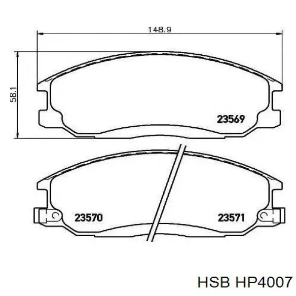 Передние тормозные колодки HP4007 HSB