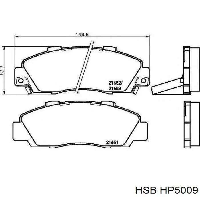 HP5009 HSB sapatas do freio dianteiras de disco