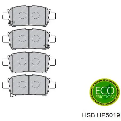 Колодки тормозные передние дисковые HSB HP5019