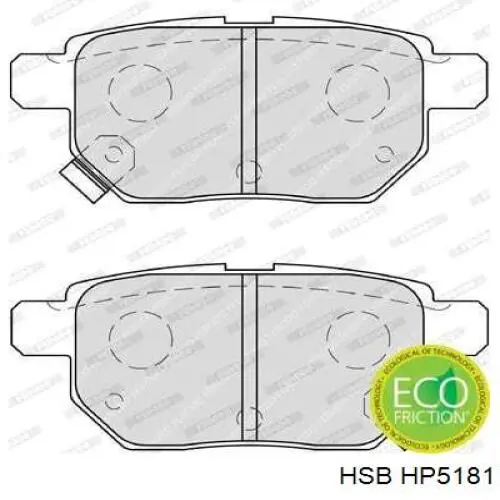 Купить HP5181 HSB Колодки тормозные задние, дисковые