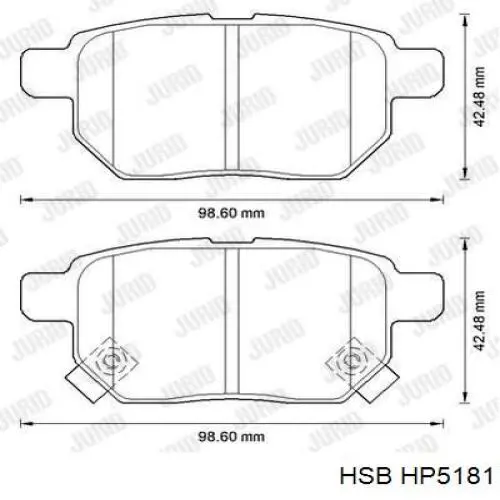 Задние тормозные колодки HP5181 HSB