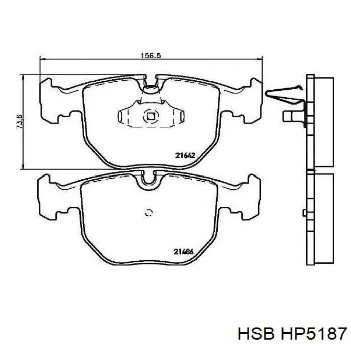 HP5187 HSB sapatas do freio dianteiras de disco
