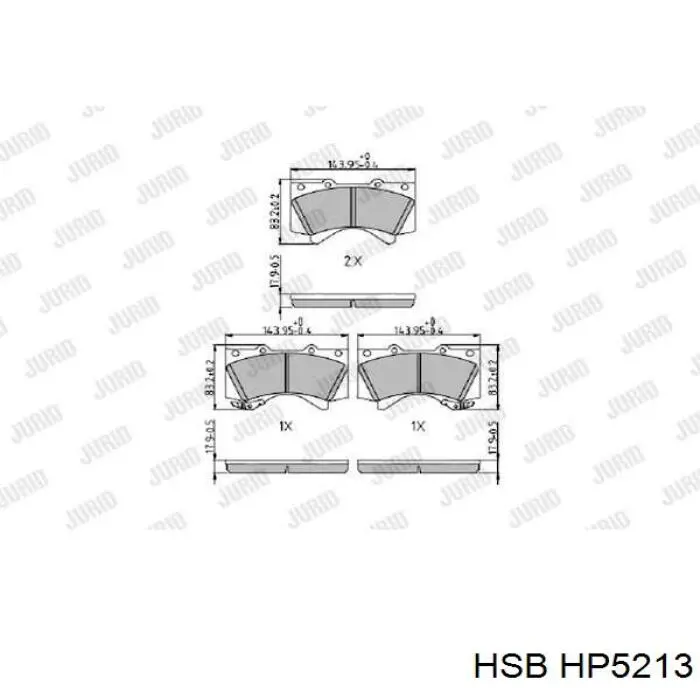 Колодки тормозные передние дисковые HSB HP5213