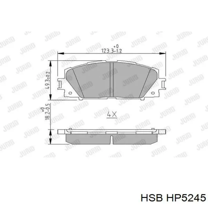 Передние тормозные колодки HP5245 HSB