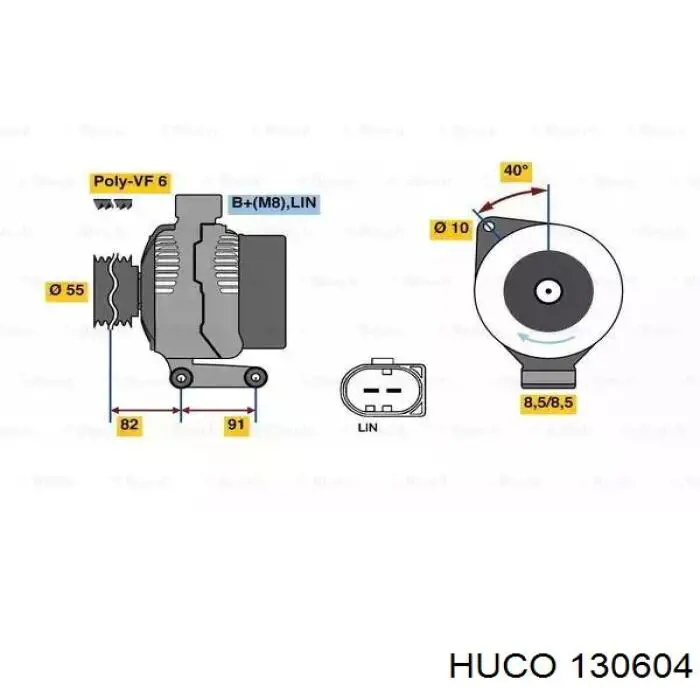 130604 Huco реле-регулятор генератора (реле зарядки)