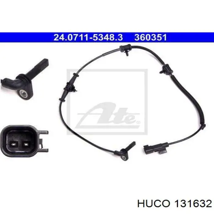 Sensor ABS delantero 131632 Huco