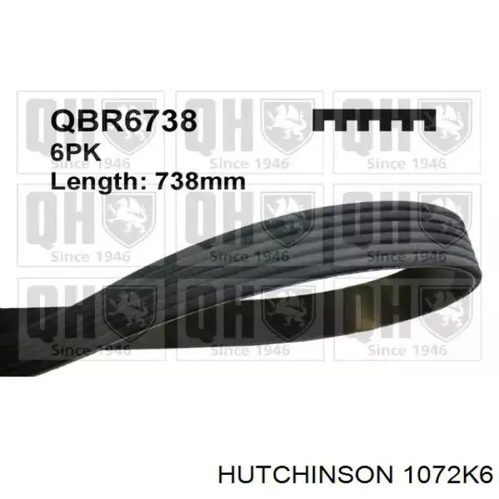 Клиновый ремень Hutchinson 1072K6 цена, от 9.68 USD
