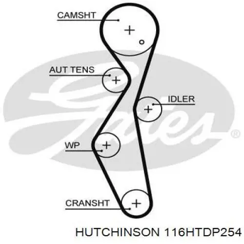 Зубчатый ремень Hutchinson 116HTDP254 цена, от 23.25 USD