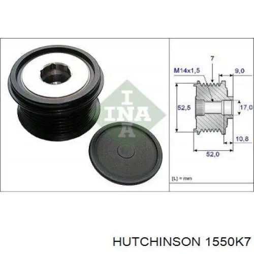 Купить 1550K7 Hutchinson Ремень генератора