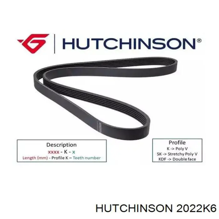 2022K6 Hutchinson ремень генератора