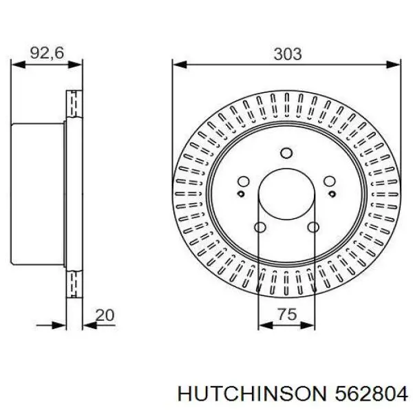 562804 Hutchinson Сайлентблок балки моста