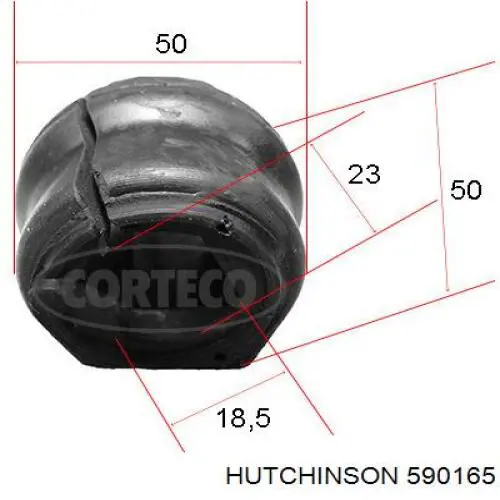 Втулка переднего стабилизатора Hutchinson 590165 цена, от 5.00 USD