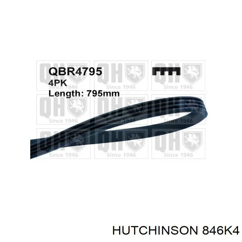 Клиновый ремень Hutchinson 846K4 цена, от 6.27 USD