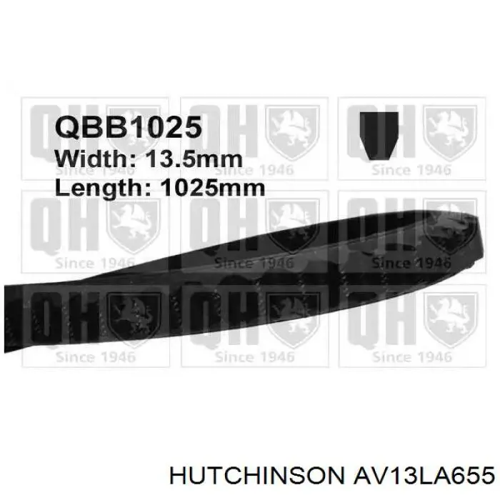 Клиновый ремень Hutchinson AV13LA655 цена, от 4.67 USD