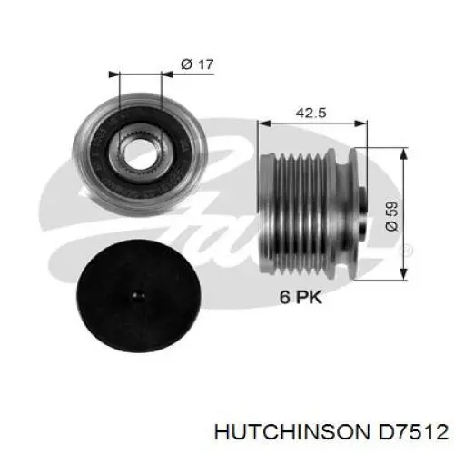 Инерционный шкив Hutchinson D7512 цена, от 31.48 USD
