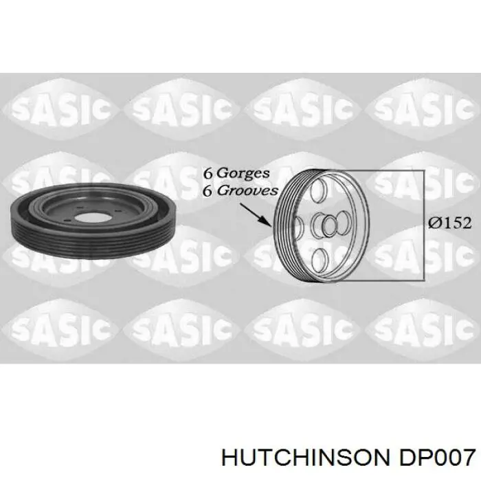 Шкив коленвала (демпфер) Hutchinson DP007 цена, от 7.03 USD