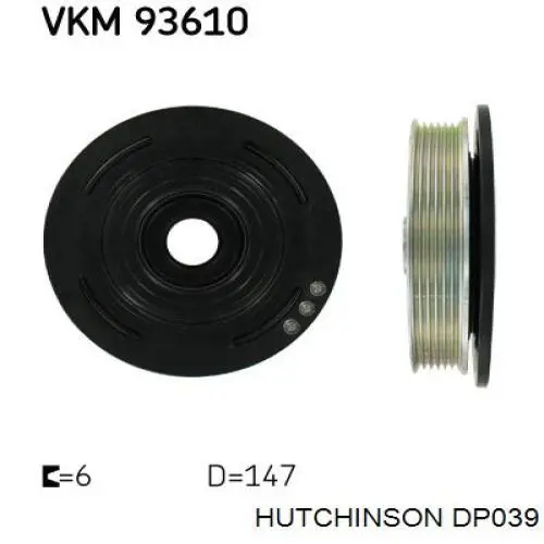 Купить DP039 Hutchinson Шкив-демпфер коленвала