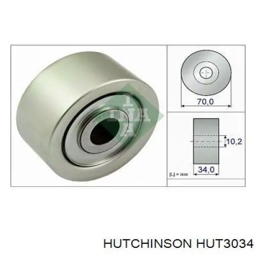 Роликовий модуль натяжителя ремня Hutchinson HUT3034 цена, от 105.33 USD