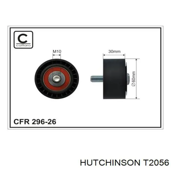 Tensor de correa, correa poli V T2056 Hutchinson