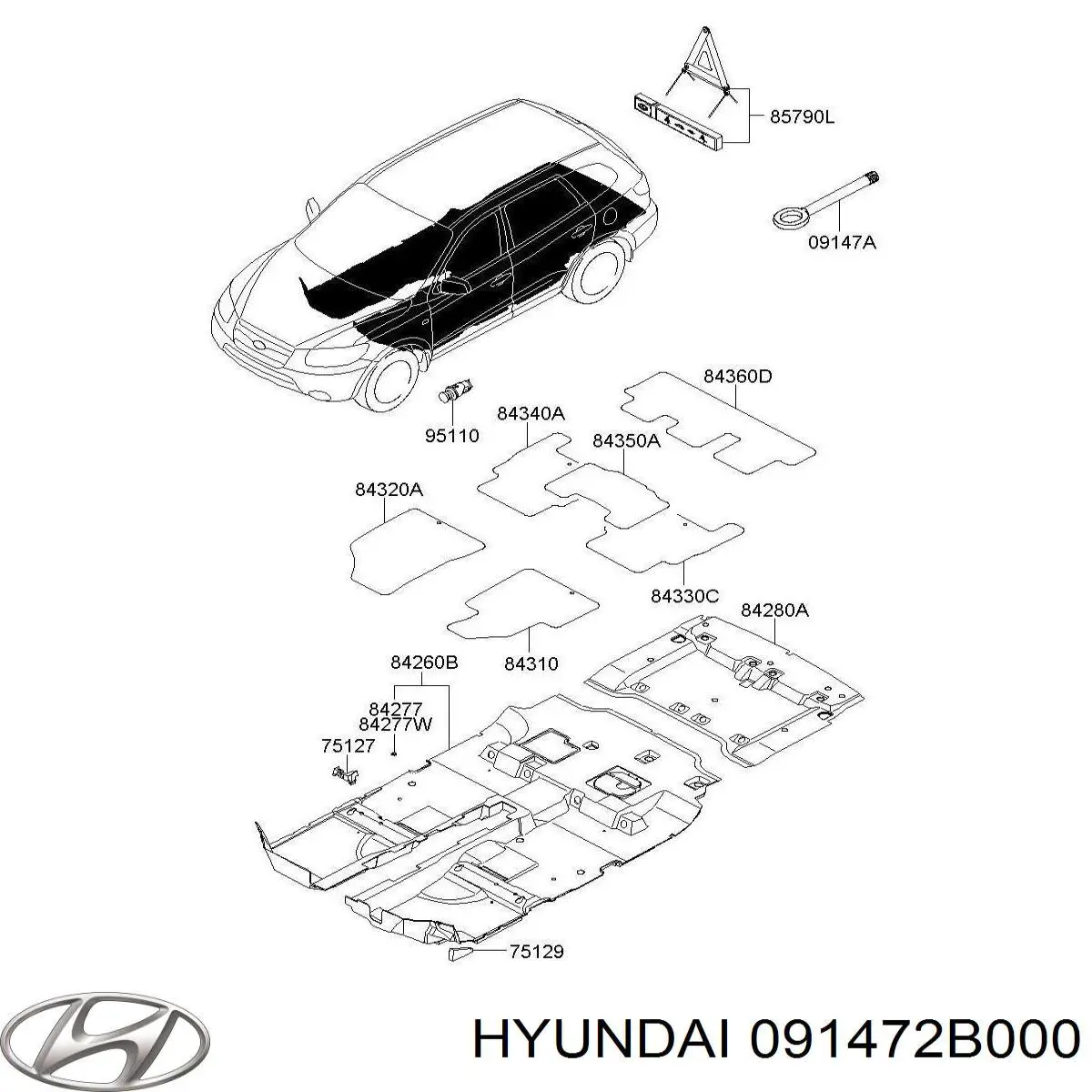 091472B000 Hyundai/Kia крюк буксировочный