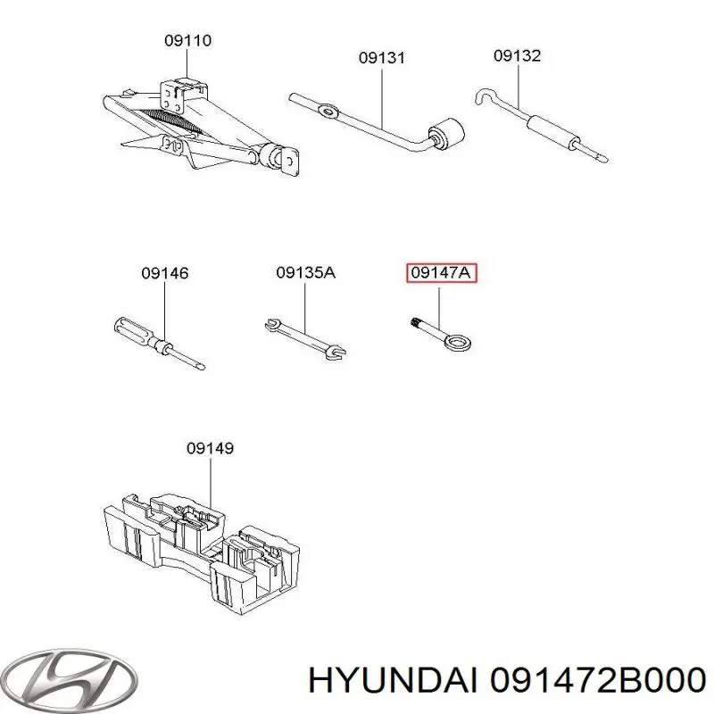 Купить 091472B000 Hyundai/Kia Буксировочный крюк