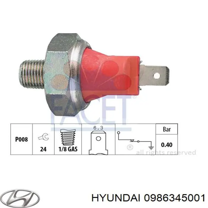 0986345001 Hyundai/Kia датчик давления масла