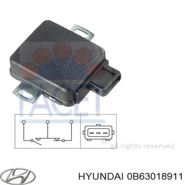 Датчик дроссельной заслонки  Hyundai/Kia 0B63018911 цена, от 18.95 USD