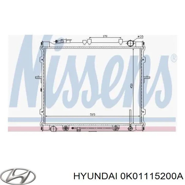 Купить 0K01115200A Hyundai/Kia Радиатор водяной
