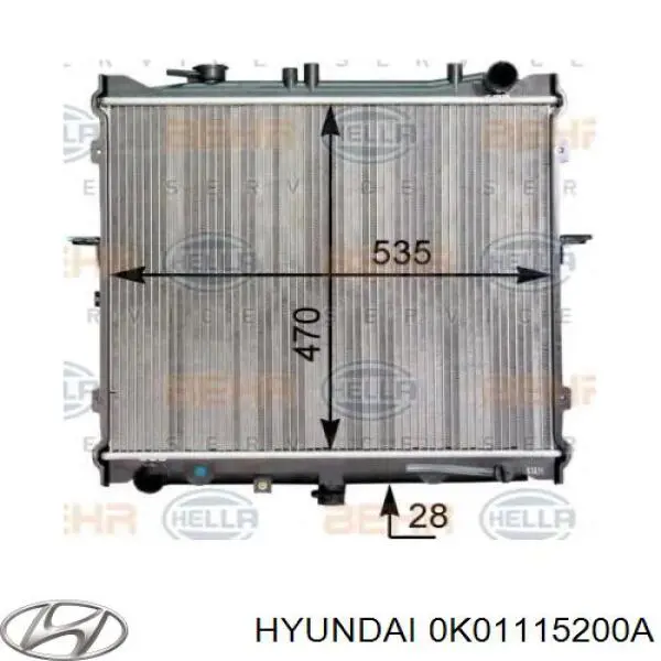 Радиатор охлаждения двигателя Hyundai/Kia 0K01115200A цена, от 117.95 USD