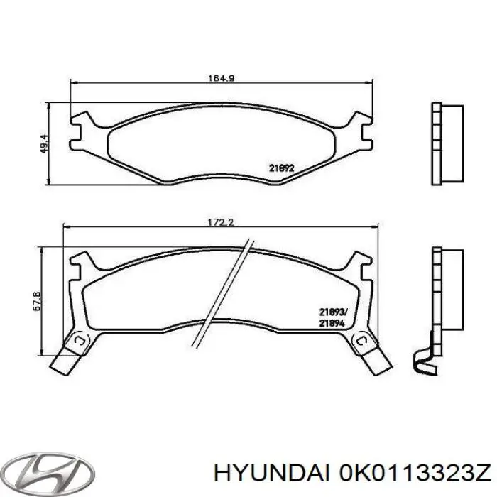0K0113323Z Hyundai/Kia Колодки передние