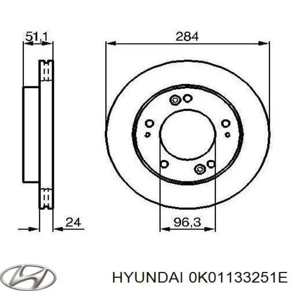 Передний тормозной диск Hyundai/Kia 0K01133251E