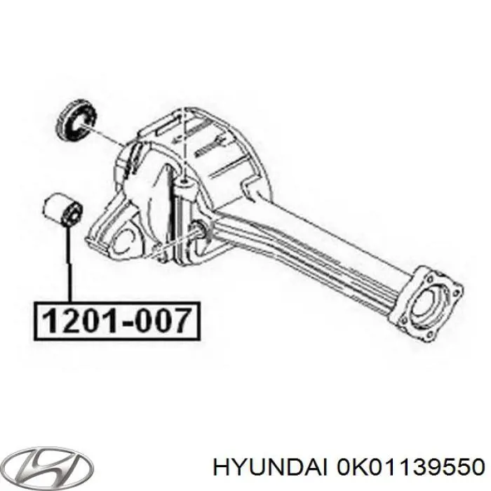 0K01139550 Hyundai/Kia сайлентблок (подушка редуктора переднего моста передний)