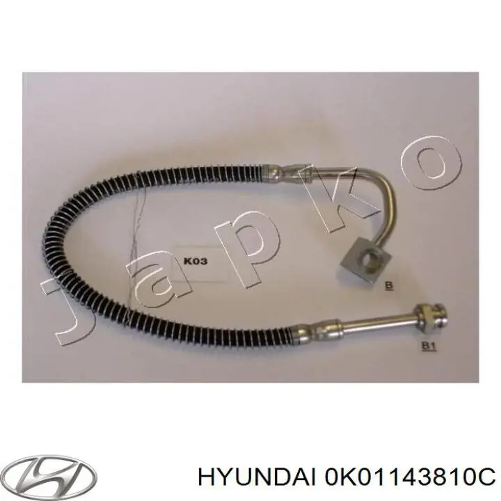 Купить 0K01143810C Hyundai/Kia Шланг тормозной передний, правый