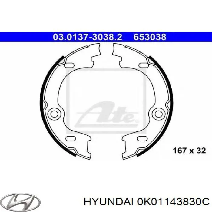 Шланг тормозной передний левый 0K01143830C Hyundai/Kia