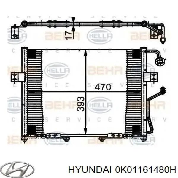 Купить 0K01161480J Hyundai/Kia Радиатор системы охлаждения кондиционера