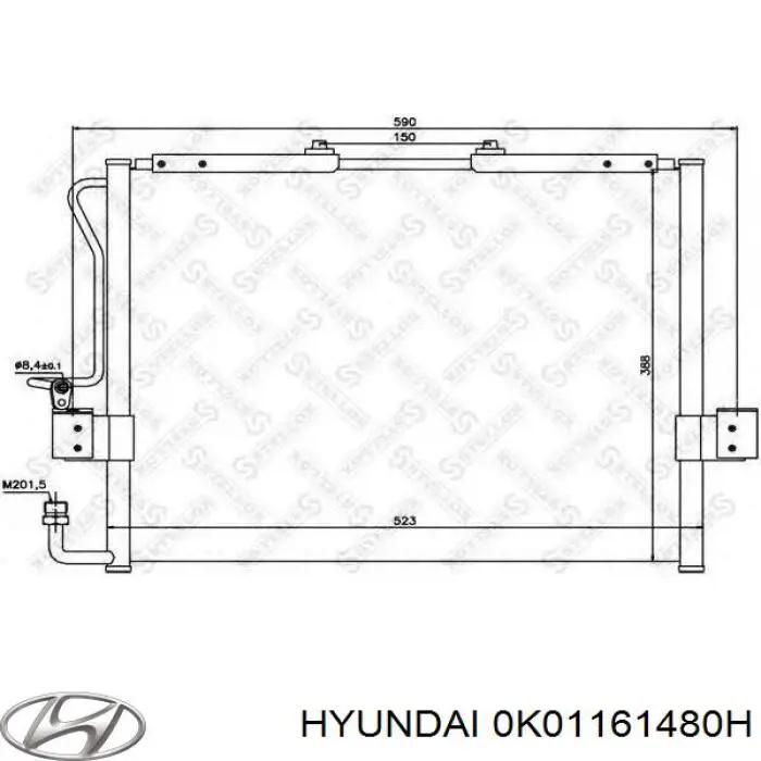 0K01161480J Hyundai/Kia Конденсатор