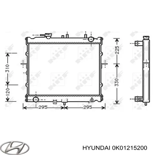 Купить 0K01215200 Hyundai/Kia Радиатор водяной