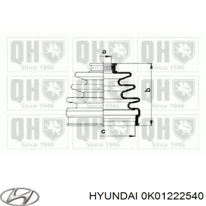 Купить 0K01222540 Hyundai/Kia Пыльник гранаты внутренний, передней полуоси