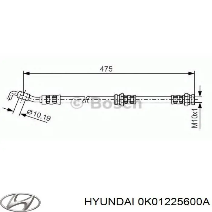 0K01225600A Hyundai/Kia Полуось передняя левая